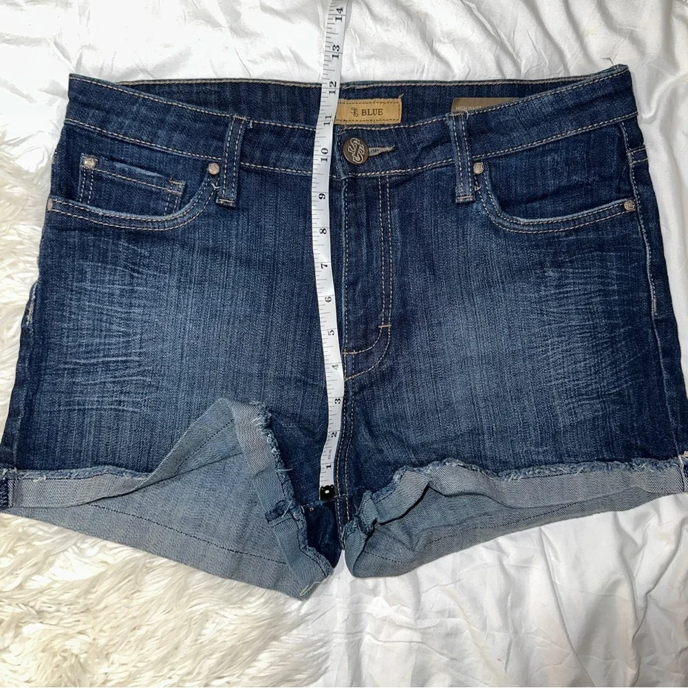 STS Blue Jeans (Nordstrom) | High Rise Denim Shorts Medium Dark Wash Cuffed Hem